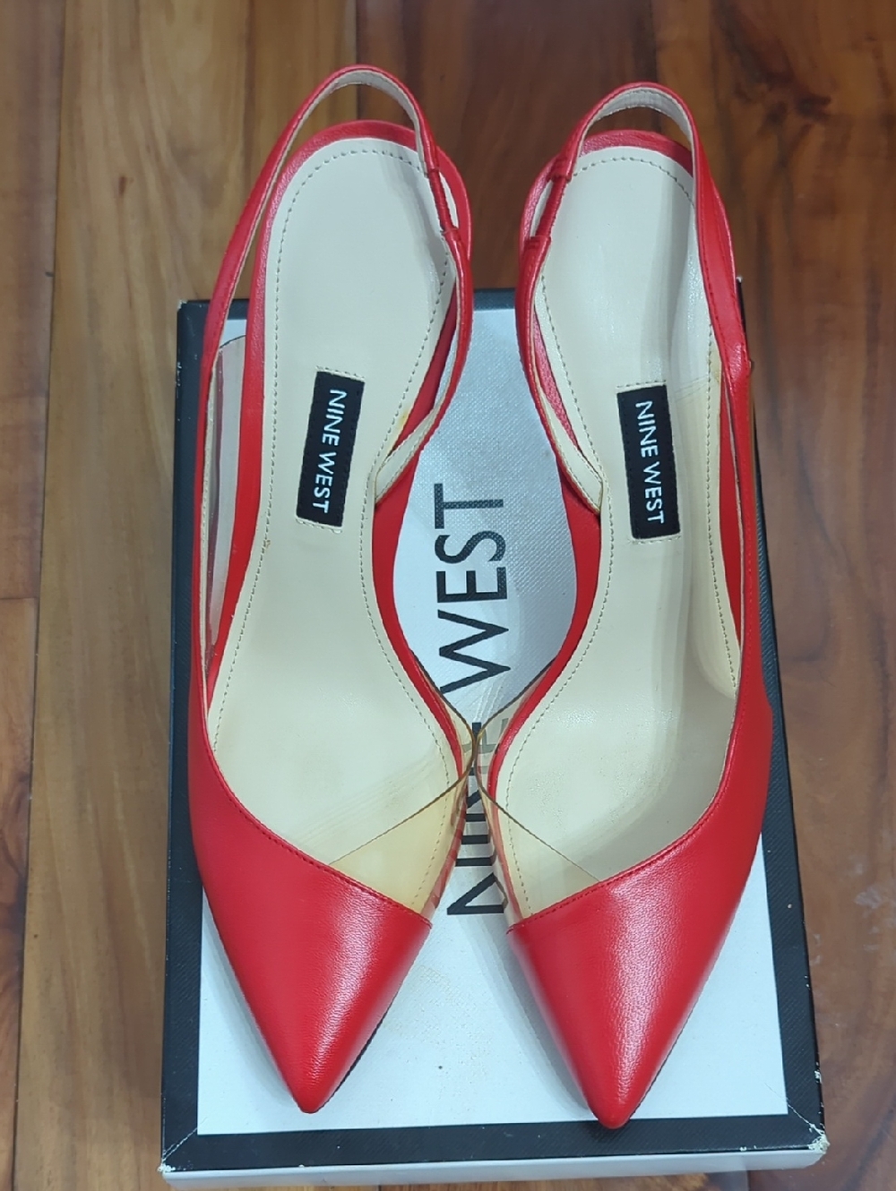 Nine West Red Pointed-Toe Slingback Pumps